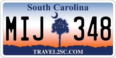 SC license plate MIJ348