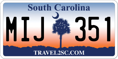 SC license plate MIJ351