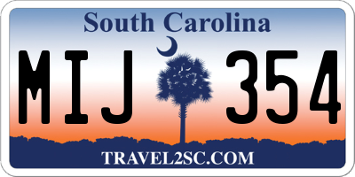 SC license plate MIJ354