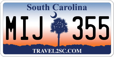 SC license plate MIJ355