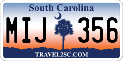 SC license plate MIJ356