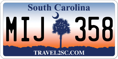 SC license plate MIJ358