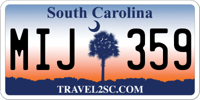 SC license plate MIJ359