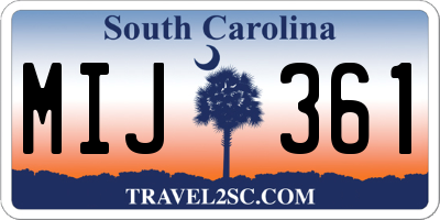 SC license plate MIJ361