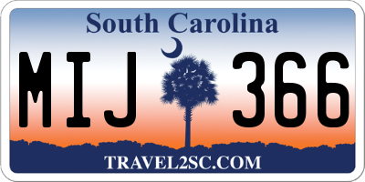 SC license plate MIJ366