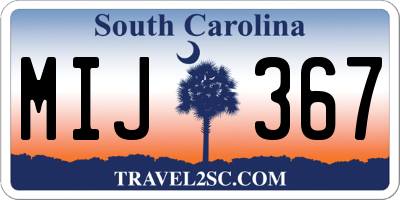 SC license plate MIJ367