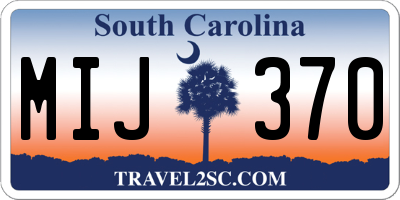 SC license plate MIJ370