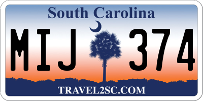 SC license plate MIJ374
