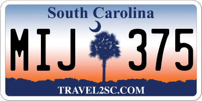 SC license plate MIJ375