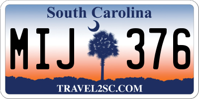 SC license plate MIJ376