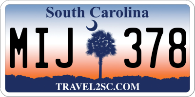 SC license plate MIJ378
