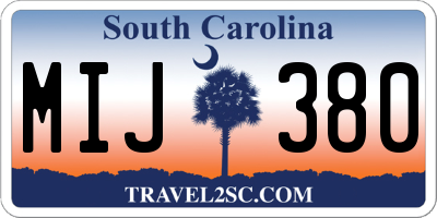 SC license plate MIJ380