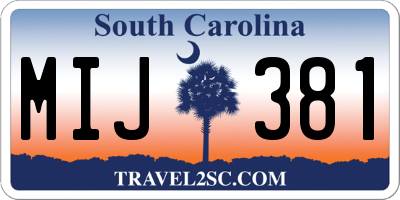 SC license plate MIJ381