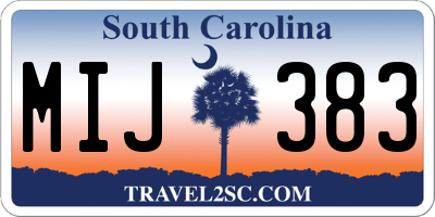 SC license plate MIJ383