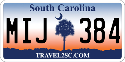 SC license plate MIJ384