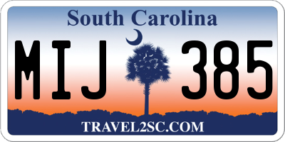 SC license plate MIJ385