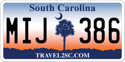 SC license plate MIJ386