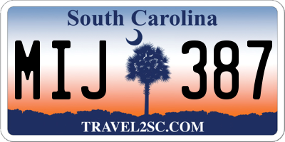 SC license plate MIJ387