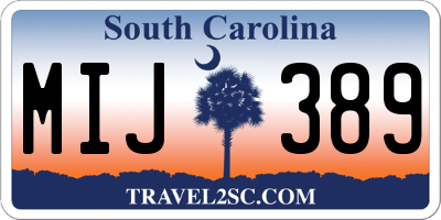 SC license plate MIJ389