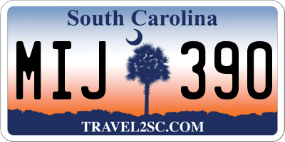 SC license plate MIJ390