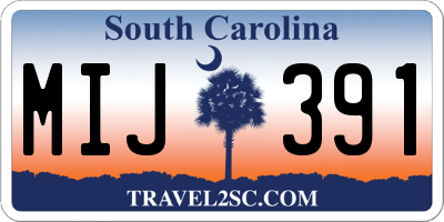 SC license plate MIJ391