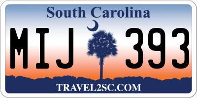 SC license plate MIJ393