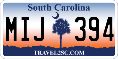 SC license plate MIJ394