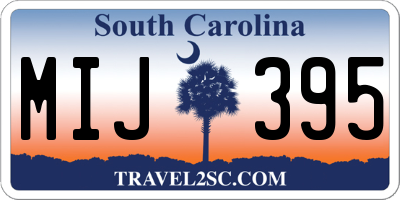 SC license plate MIJ395