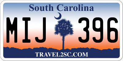 SC license plate MIJ396