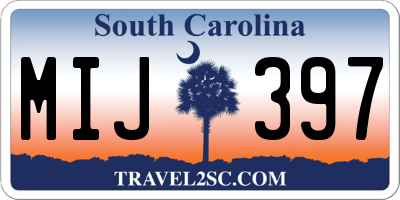 SC license plate MIJ397