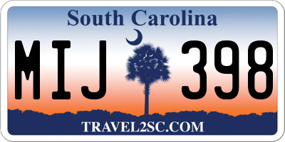 SC license plate MIJ398