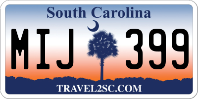 SC license plate MIJ399