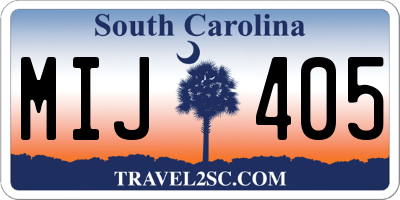 SC license plate MIJ405