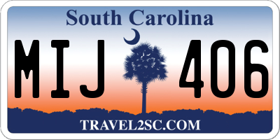 SC license plate MIJ406