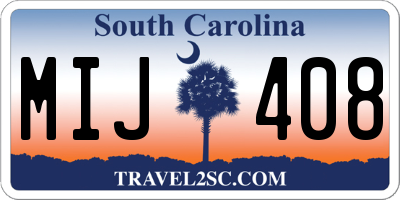 SC license plate MIJ408
