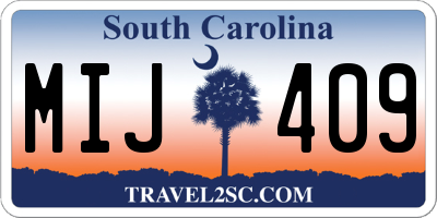 SC license plate MIJ409
