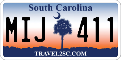 SC license plate MIJ411
