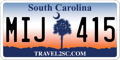 SC license plate MIJ415