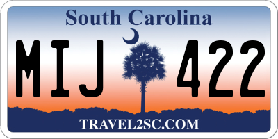 SC license plate MIJ422