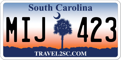 SC license plate MIJ423