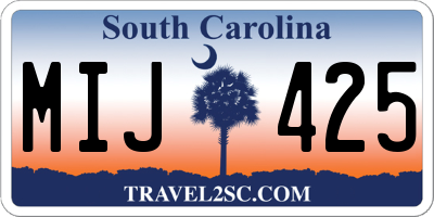 SC license plate MIJ425