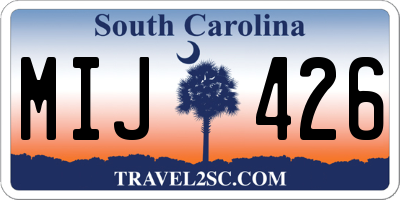 SC license plate MIJ426