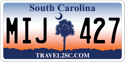 SC license plate MIJ427
