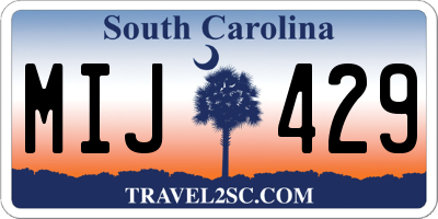 SC license plate MIJ429