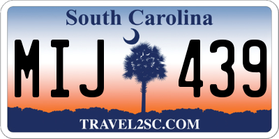 SC license plate MIJ439