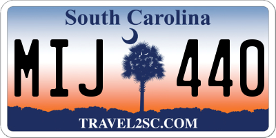 SC license plate MIJ440