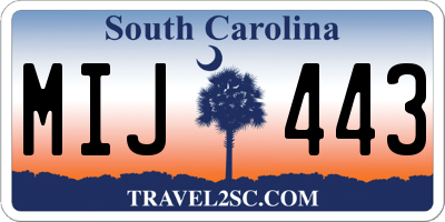 SC license plate MIJ443