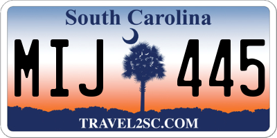 SC license plate MIJ445