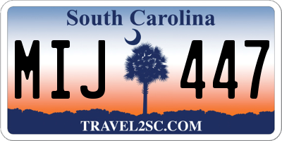 SC license plate MIJ447