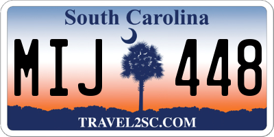SC license plate MIJ448